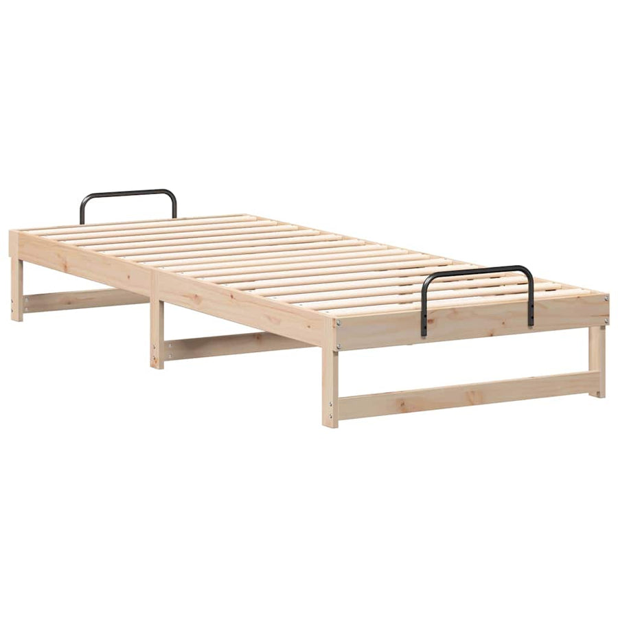 Bedframe met Draaghandvatten Bruin 80 x 220 cm