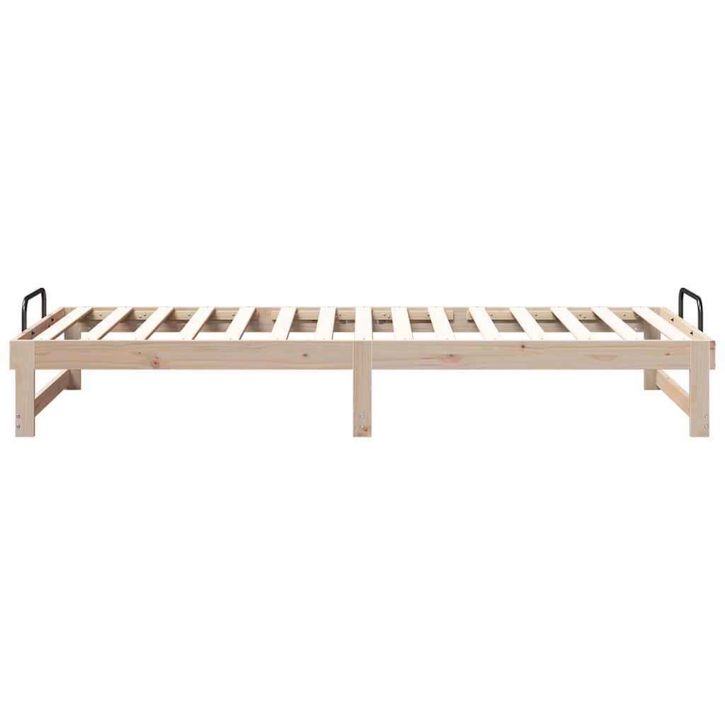 Bedframe met Draaghandvatten Bruin 80 x 220 cm