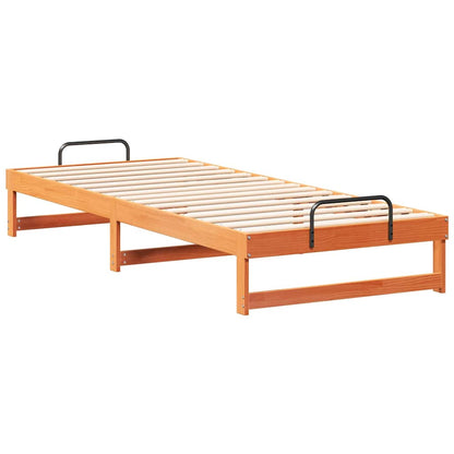 Bedframe met Draaghandvatten Bruin 80 x 220 cm
