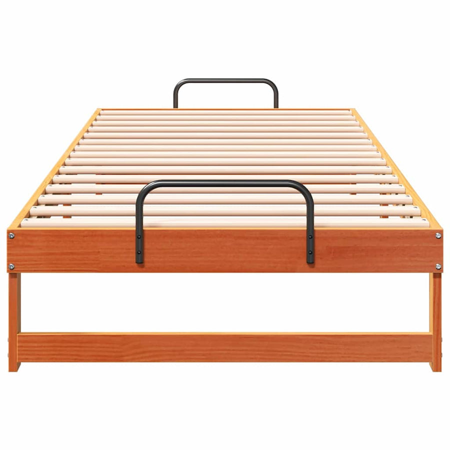 Bedframe met Draaghandvatten Bruin 80 x 220 cm