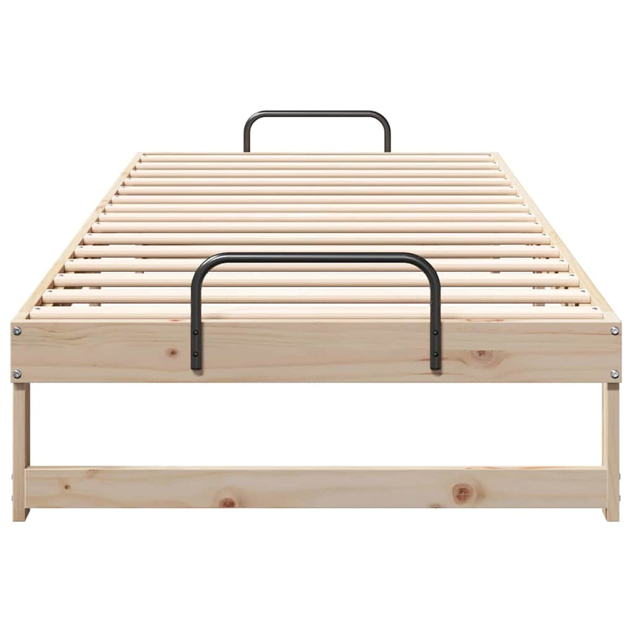 Bedframe met Draaghandvatten Bruin 90 x 220 cm