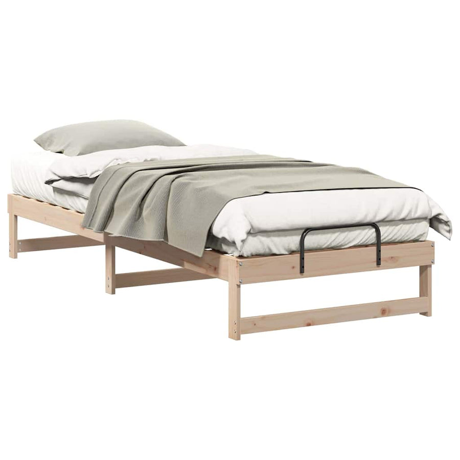 Bedframe met Draaghandvatten Bruin 90 x 220 cm