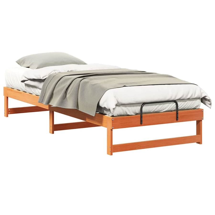Bedframe met Draaghandvatten Bruin 90 x 220 cm
