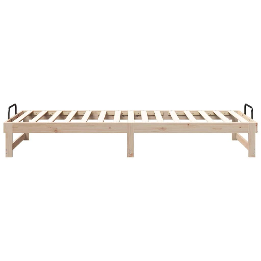 Bedframe met Draaghandvatten Bruin 100 x 220 cm