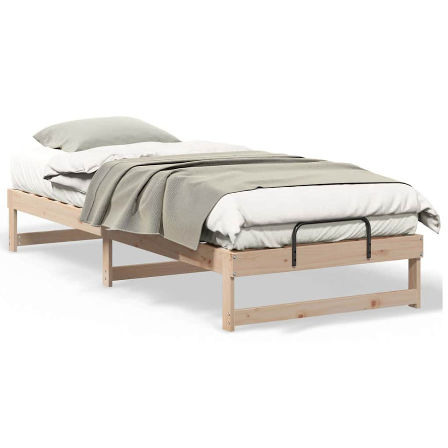 Bedframe met Draaghandvatten Bruin 100 x 220 cm