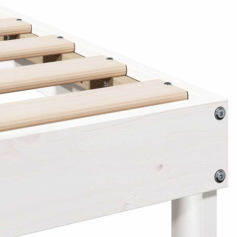 Bedframe met Draaghandvatten Wit 100 x 220 cm
