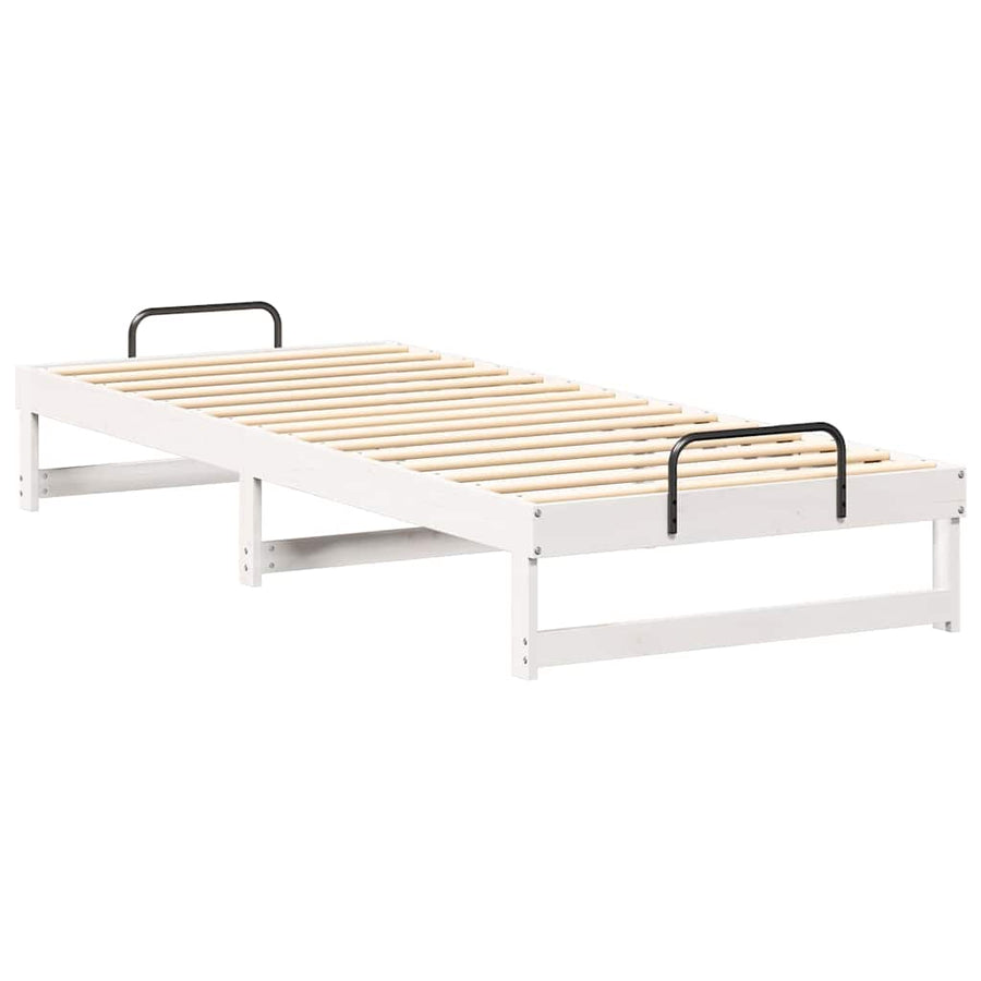 Bedframe met Draaghandvatten Wit 100 x 220 cm