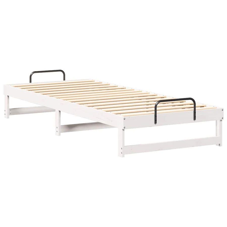 Bedframe met Draaghandvatten Wit 100 x 220 cm