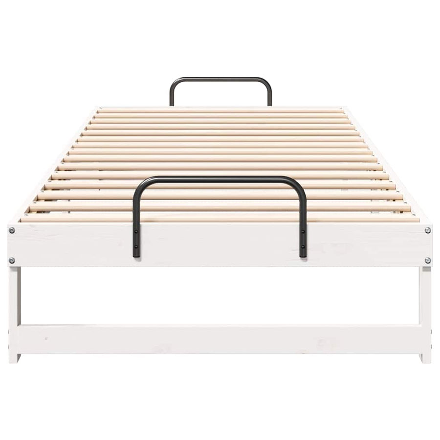 Bedframe met Draaghandvatten Wit 100 x 220 cm