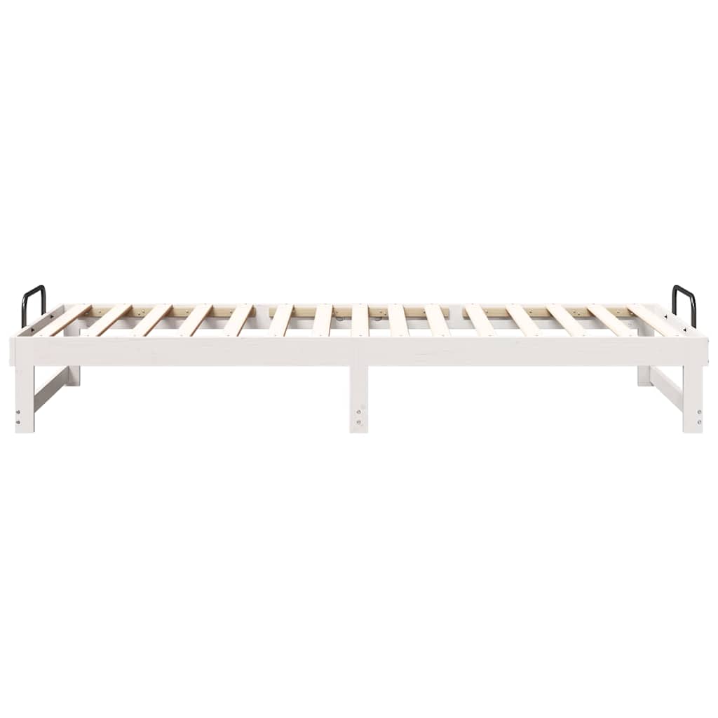 Bedframe met Draaghandvatten Wit 100 x 220 cm