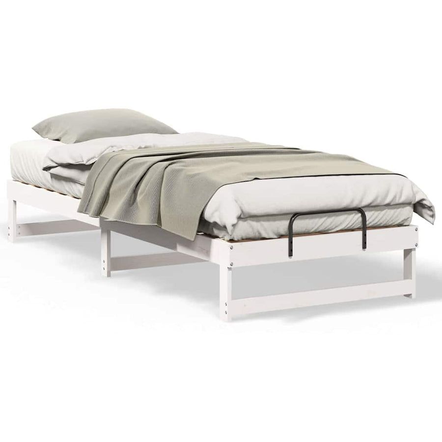 Bedframe met Draaghandvatten Wit 100 x 220 cm