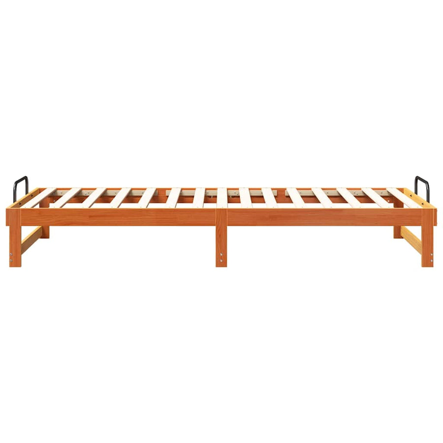 Bedframe met Draaghandvatten Bruin 100 x 220 cm