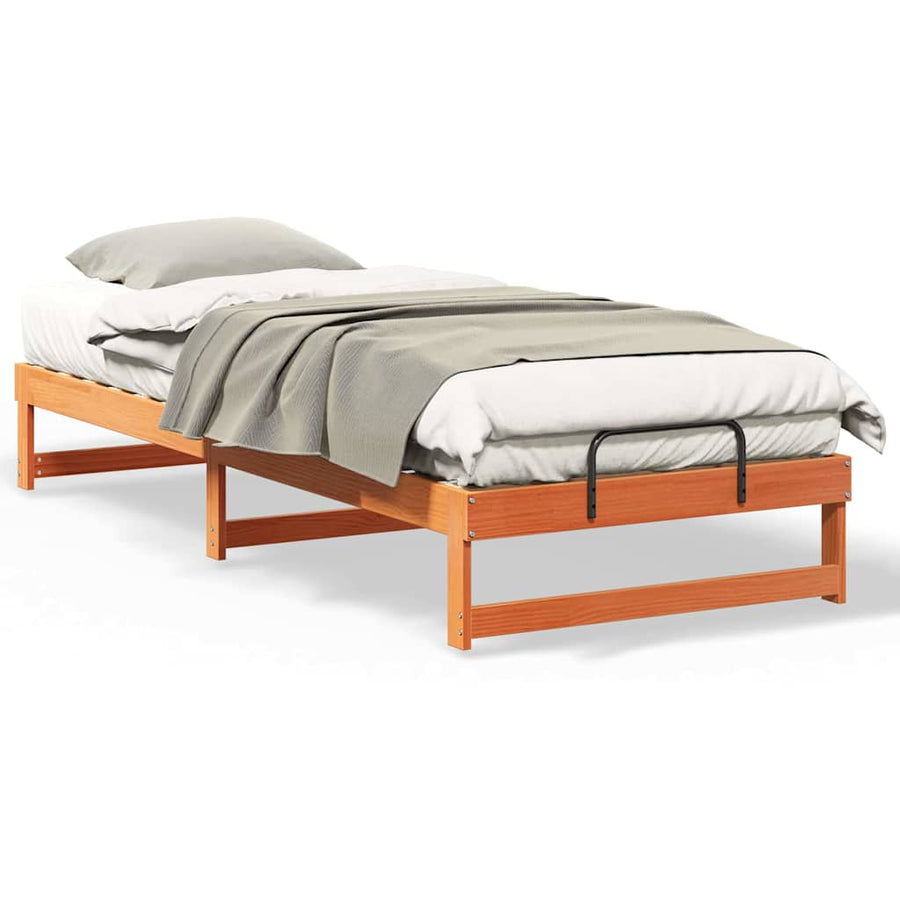 Bedframe met Draaghandvatten Bruin 100 x 220 cm