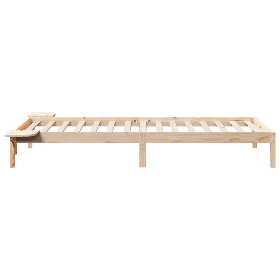Bedframe met Zijtafels Naturel 80 x 210 cm Massief grenenhout