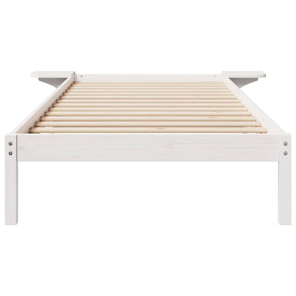 Bedframe met Zijtafels Wit 80 x 210 cm Massief grenenhout