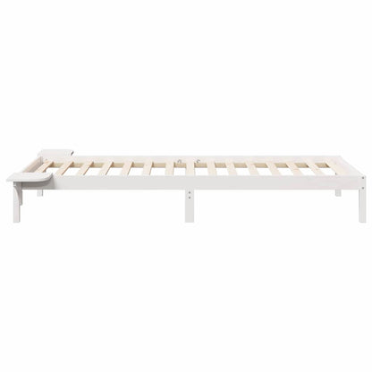 Bedframe met Zijtafels Wit 90 x 210 cm Massief grenenhout