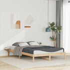 Bed Frame with Side Tables Natural 140 x 210 cm Solid Pine Wood
