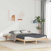 Bedframe massief grenenhout 140x210 cm met zijtafels naturel