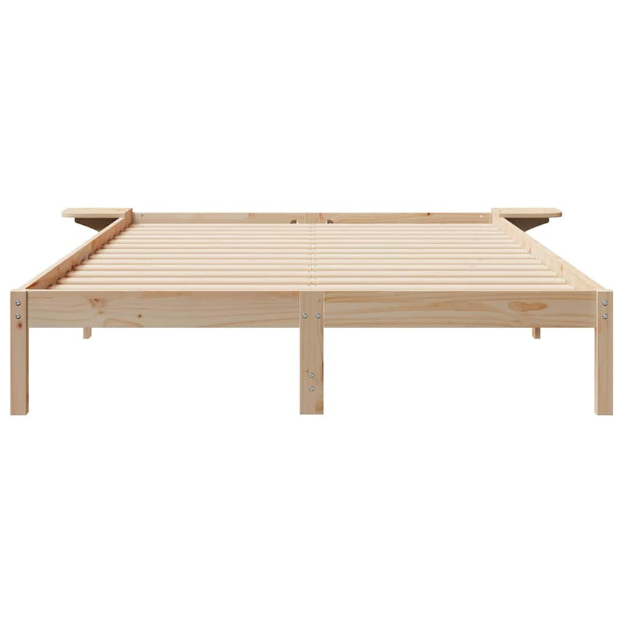 Bedframe met Zijtafels Naturel 140 x 210 cm Massief grenenhout