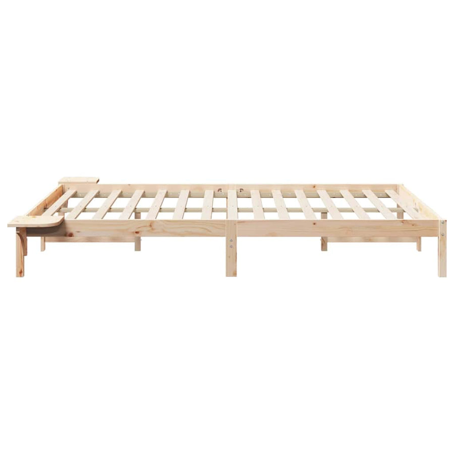 Bedframe met Zijtafels Naturel 140 x 210 cm Massief grenenhout