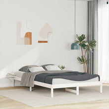 Bedframe met Zijtafels Wit 160 x 210 cm Massief grenenhout