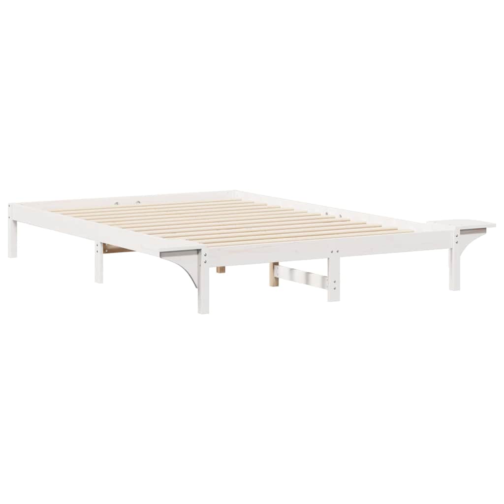 Bedframe met Zijtafels Wit 160 x 210 cm Massief grenenhout