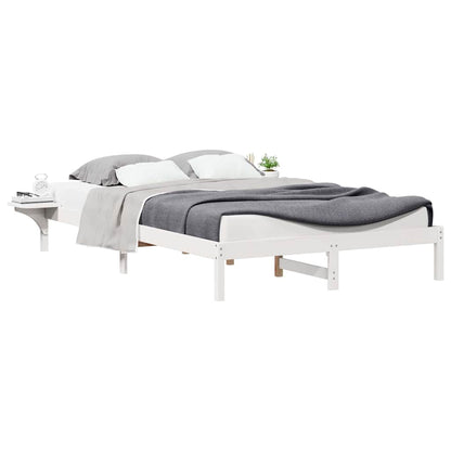 Bedframe met Zijtafels Wit 160 x 210 cm Massief grenenhout