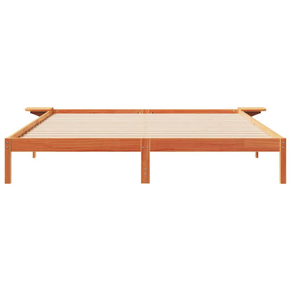 Bedframe met Zijtafels Wasbruin 180 x 210 cm Massief grenenhout