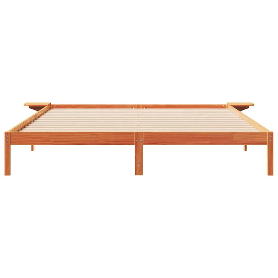 Bedframe met Zijtafels Wasbruin 180 x 210 cm Massief grenenhout