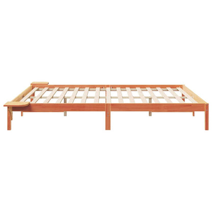 Bedframe met Zijtafels Wasbruin 180 x 210 cm Massief grenenhout