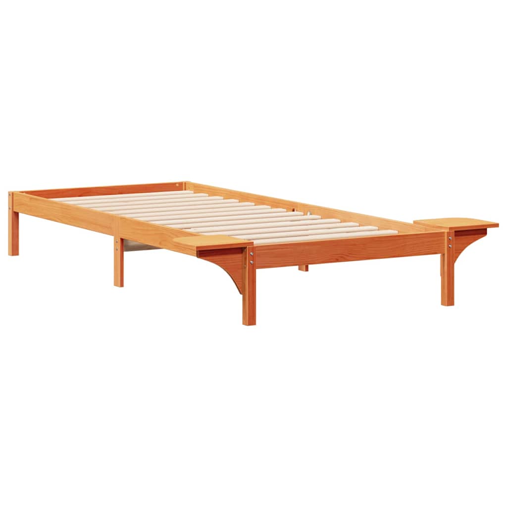 Bedframe met Zijtafels Wasbruin 80 x 220 cm Massief grenenhout