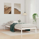 Bed Frame with Side Tables White 90 x 220 cm Solid Pine Wood