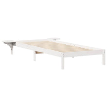 Bedframe met Zijtafels Wit 90 x 220 cm Massief grenenhout