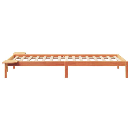 Bedframe met Zijtafels Wasbruin 90 x 220 cm Massief grenenhout