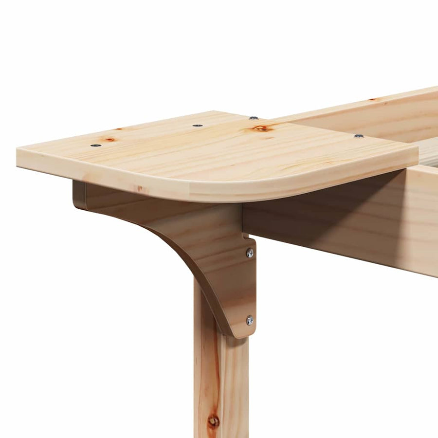 Bedframe met Zijtafels Naturel 100 x 220 cm Massief grenenhout
