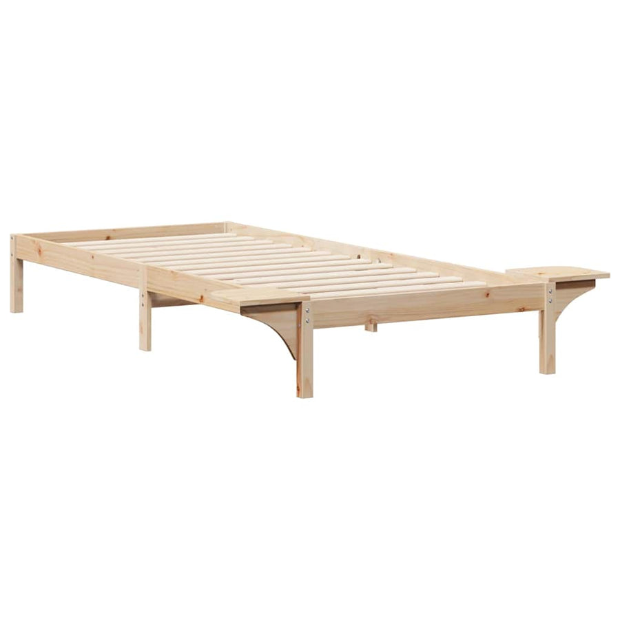 Bedframe met Zijtafels Naturel 100 x 220 cm Massief grenenhout