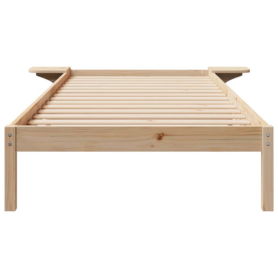Bedframe met Zijtafels Naturel 100 x 220 cm Massief grenenhout