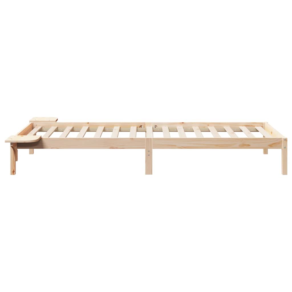 Bedframe met Zijtafels Naturel 100 x 220 cm Massief grenenhout