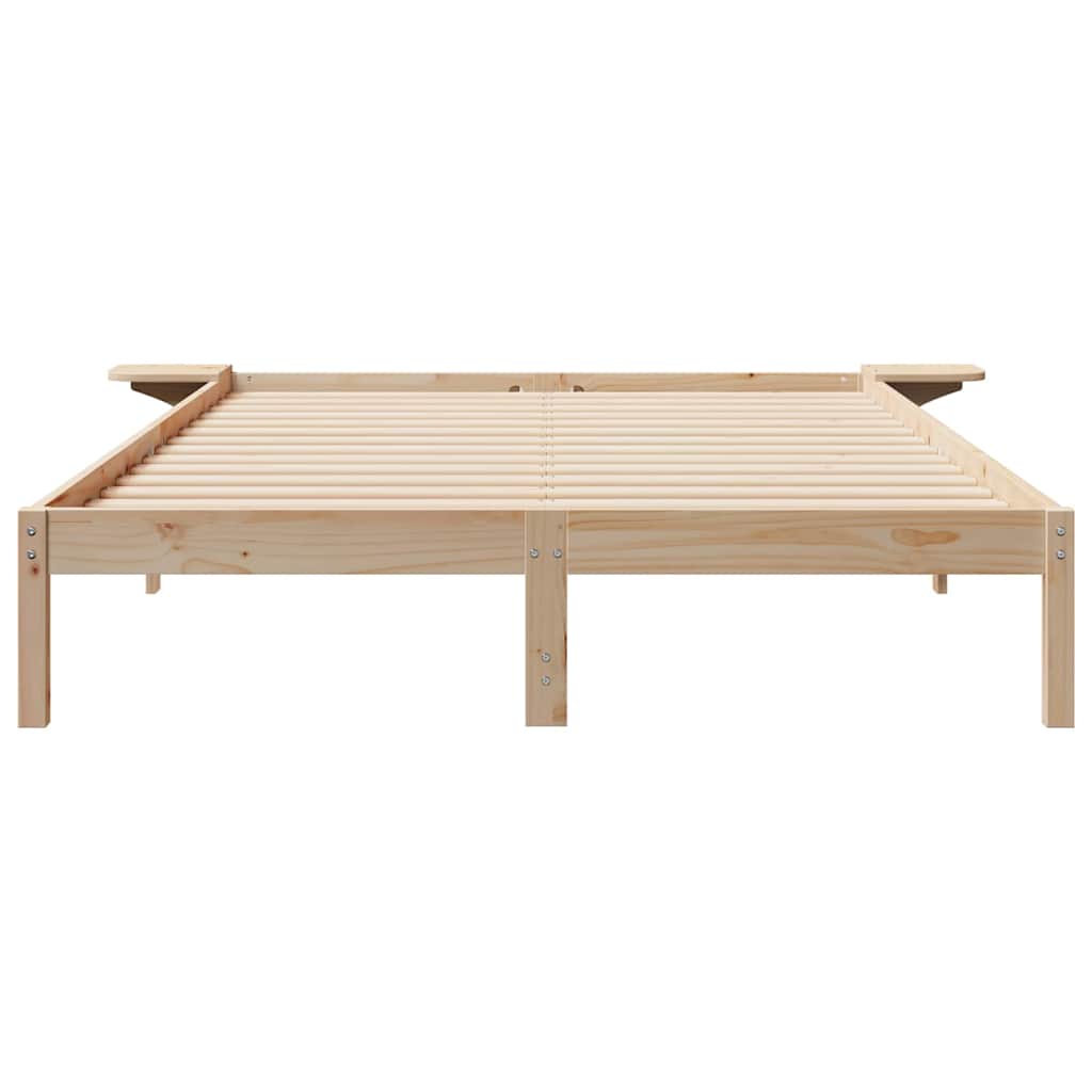 Bedframe met Zijtafels Naturel 140 x 220 cm Massief grenenhout