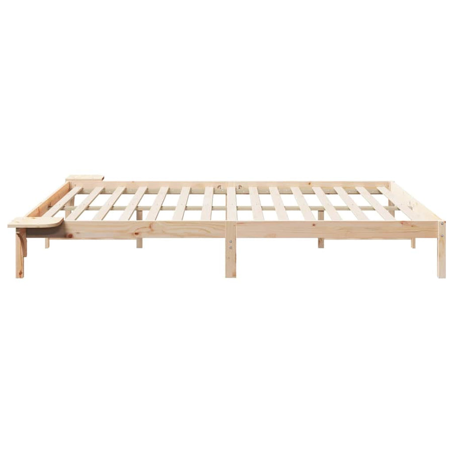 Bedframe met Zijtafels Naturel 180 x 220 cm Massief grenenhout