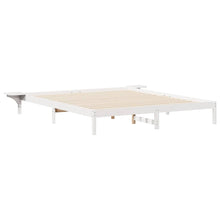 Bedframe met Zijtafels Wit 180 x 220 cm Massief grenenhout