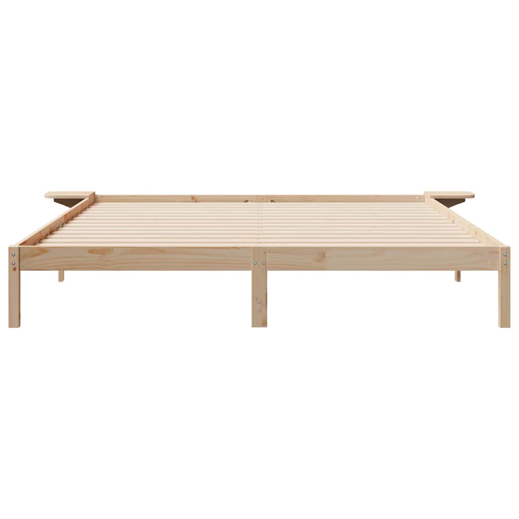 Bedframe met Zijtafels Naturel 200 x 220 cm Massief grenenhout