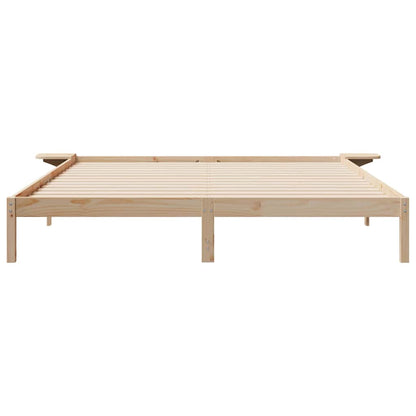 Bedframe met Zijtafels Naturel 200 x 220 cm Massief grenenhout