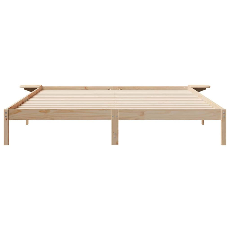 Bedframe met Zijtafels Naturel 200 x 220 cm Massief grenenhout