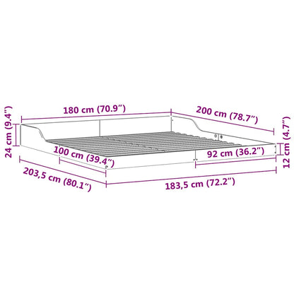 Bedframe Wasbruin 180 x 200 cm Massief grenenhout