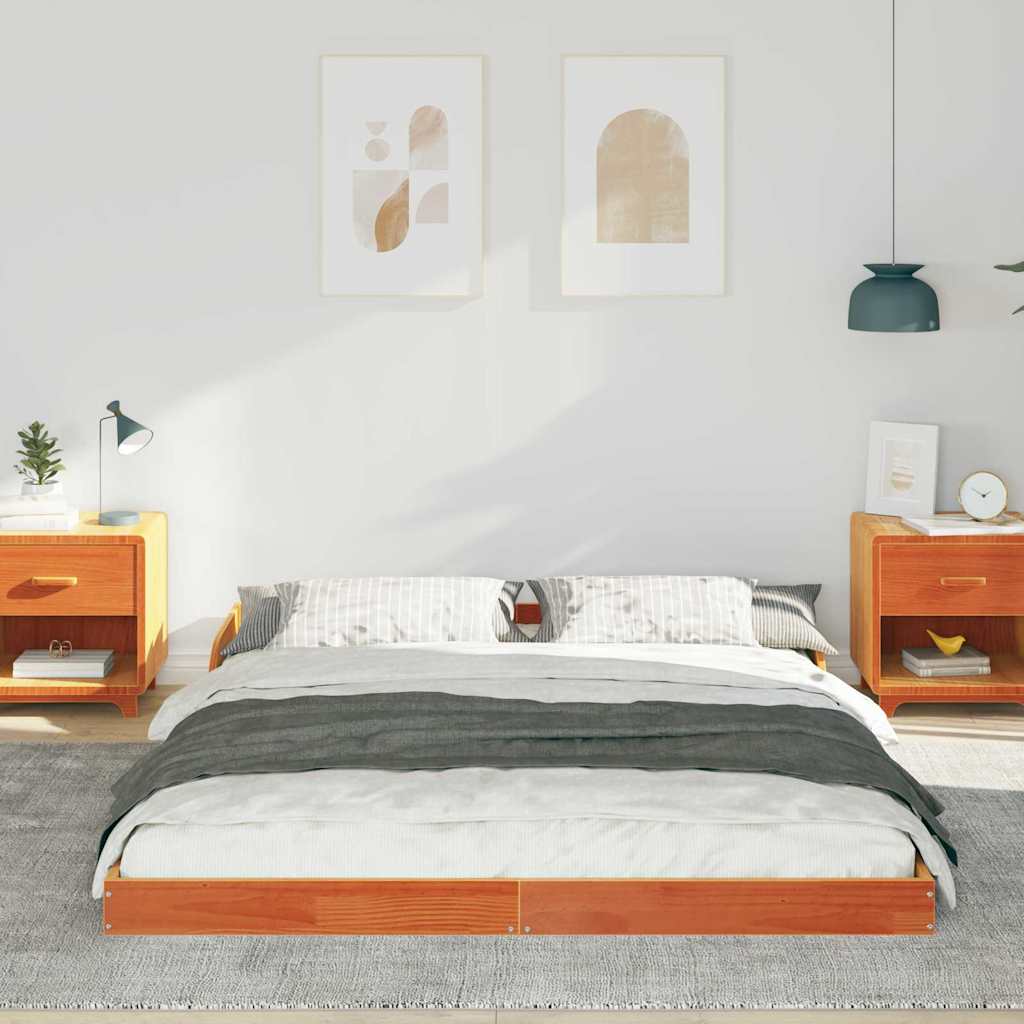 Bedframe Wasbruin 160 x 200 cm Massief grenenhout