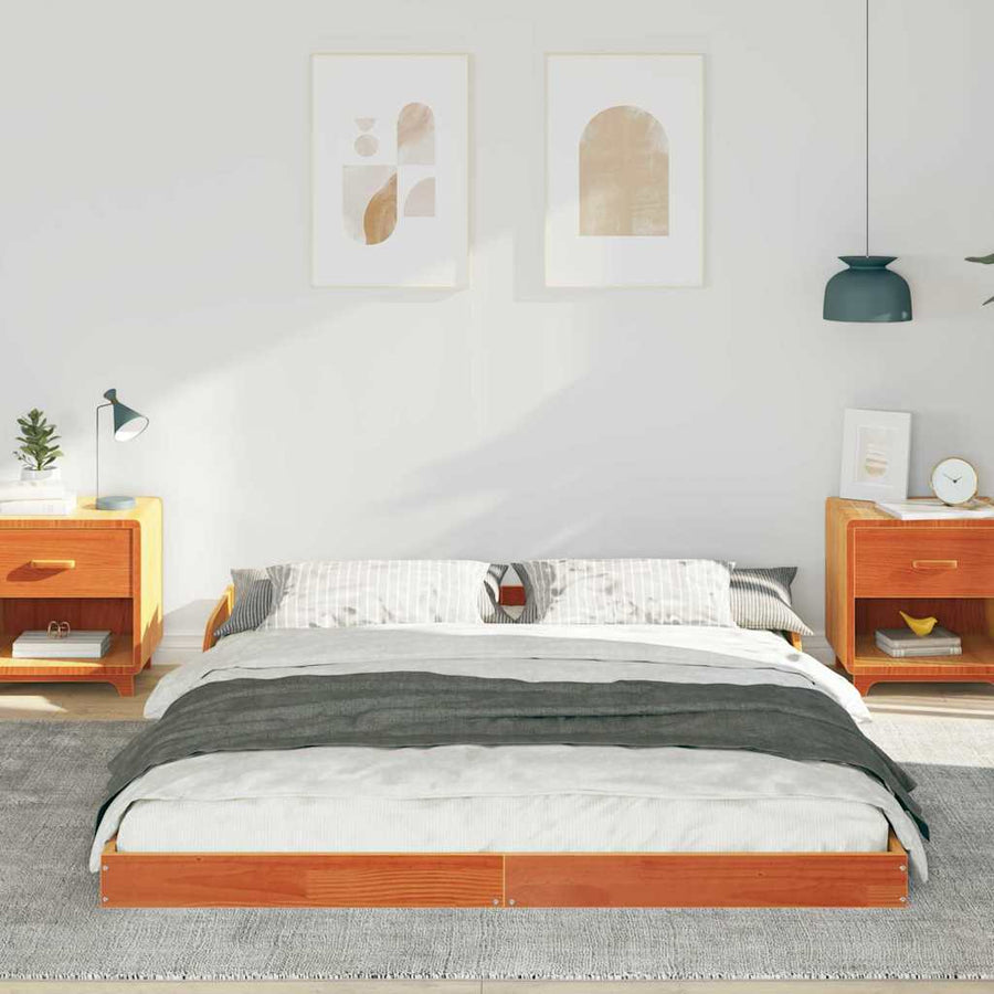Bedframe Wasbruin 160 x 200 cm Massief grenenhout