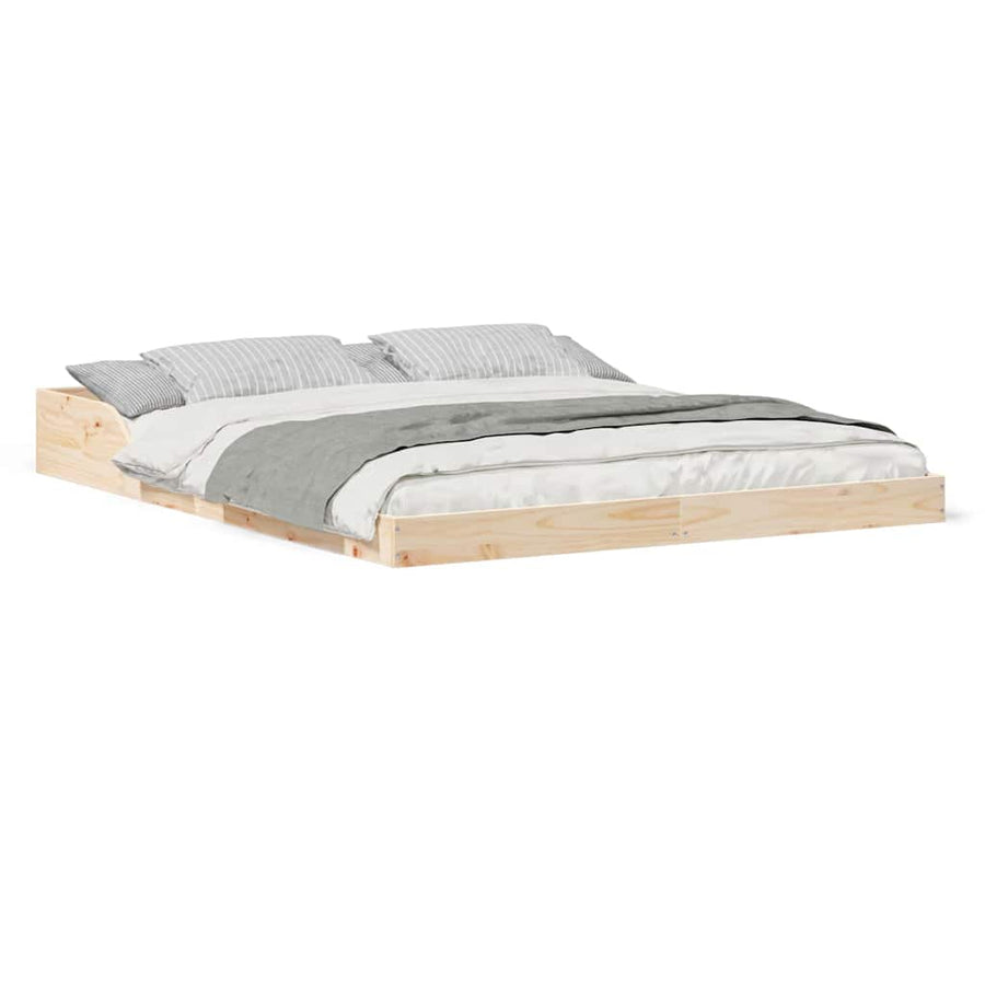 Bedframe Bruin 150 x 200 cm Massief grenenhout