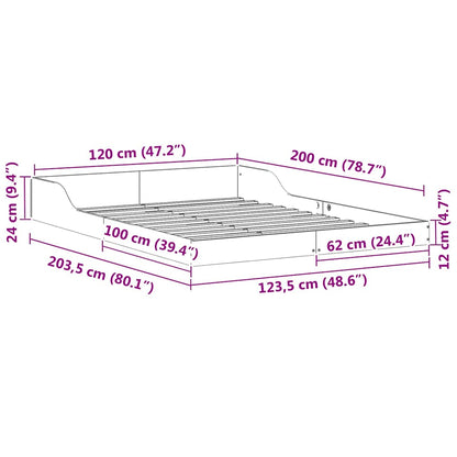 Bedframe Wasbruin 120 x 200 cm Massief grenenhout