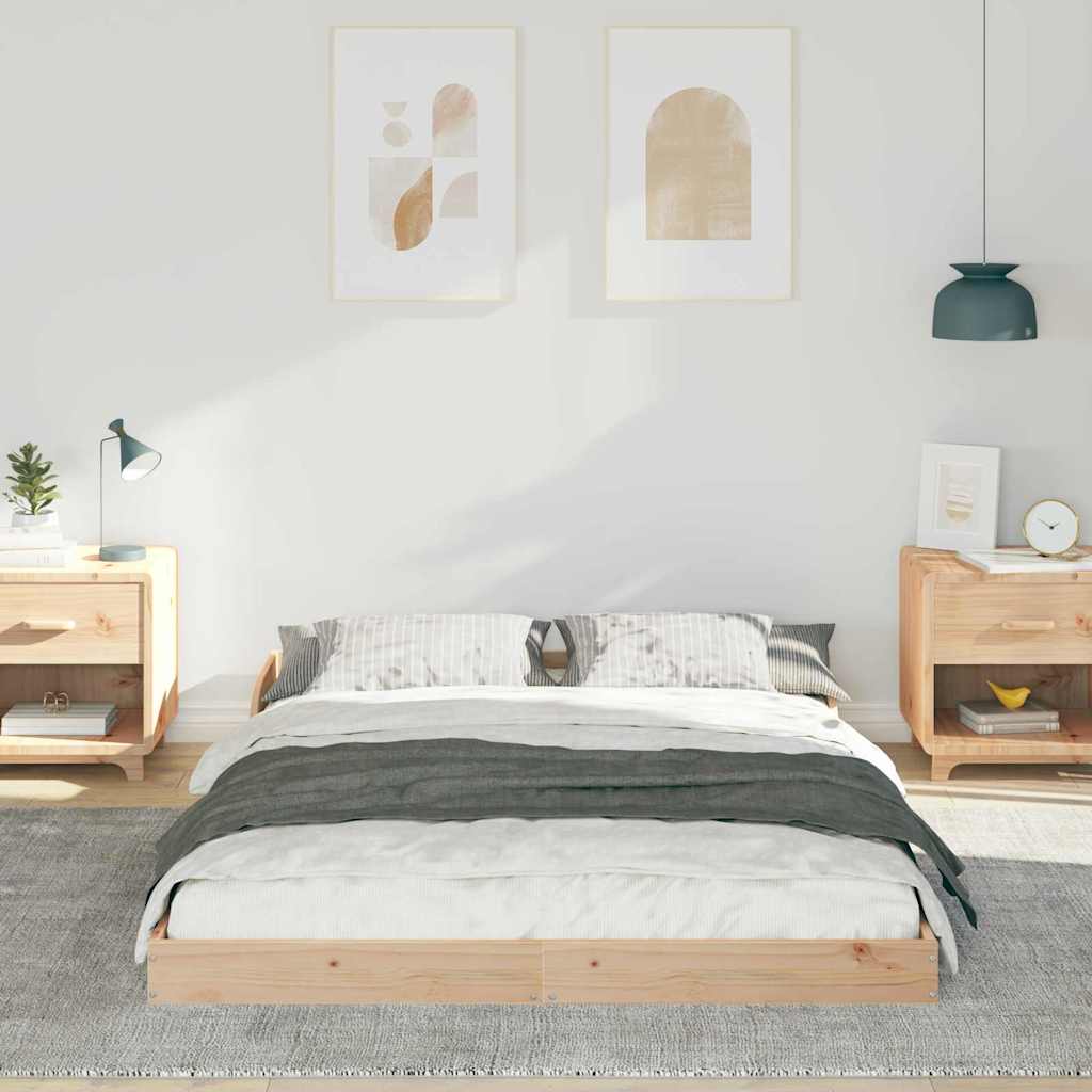 Bedframe Bruin 140 x 190 cm Massief grenenhout